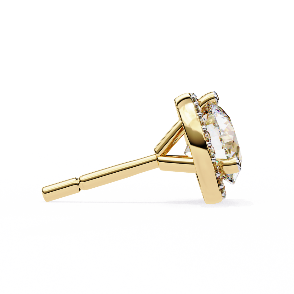 Pétale Pavé Flower Diamond Stud Earrings — 10k–18k Gold