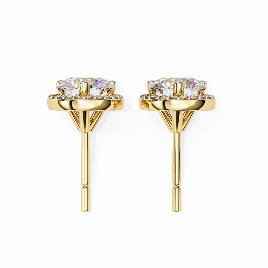 Pétale Pavé Flower Diamond Stud Earrings — 10k–18k Gold