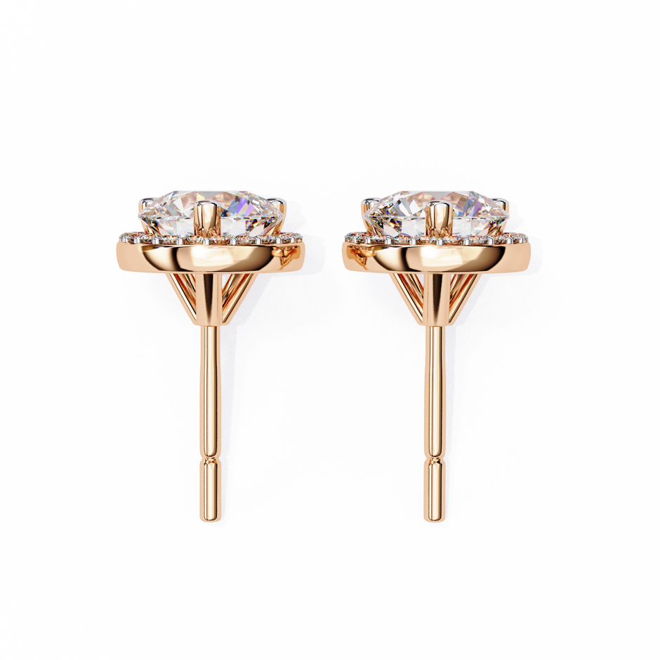 Pétale Pavé Flower Diamond Stud Earrings — 10k–18k Gold