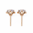 Pétale Pavé Flower Diamond Stud Earrings — 10k–18k Gold