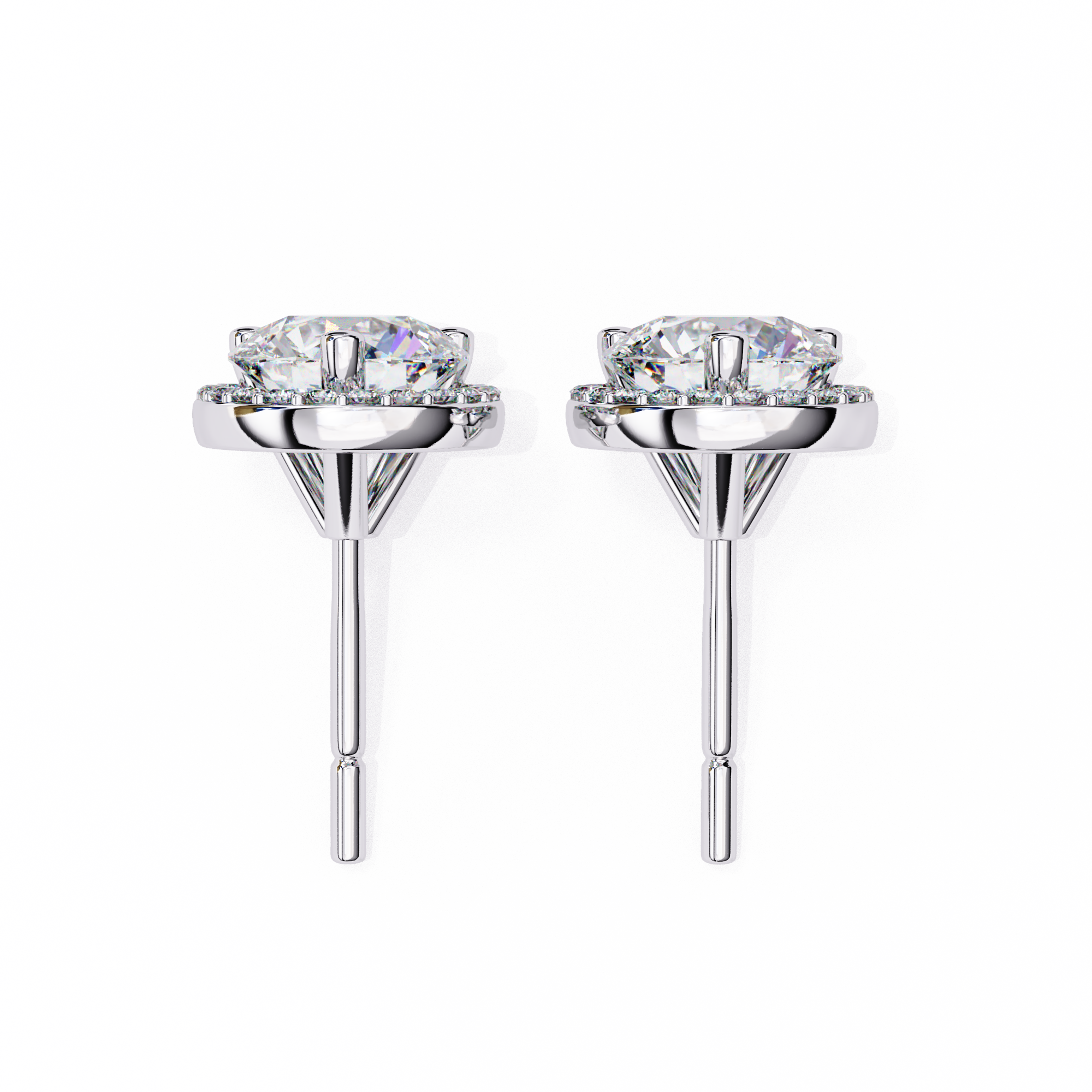 Pétale Pavé Flower Diamond Stud Earrings — 10k–18k Gold