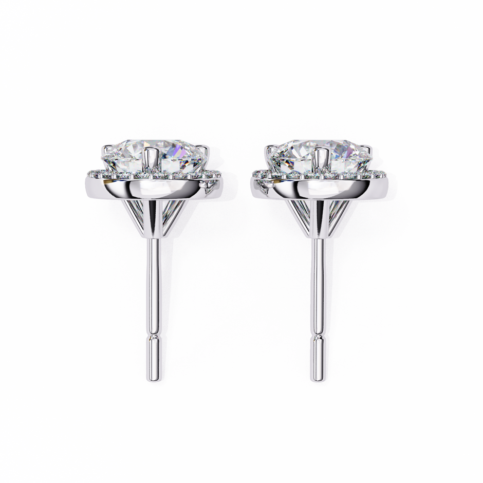 Pétale Pavé Flower Diamond Stud Earrings — 10k–18k Gold