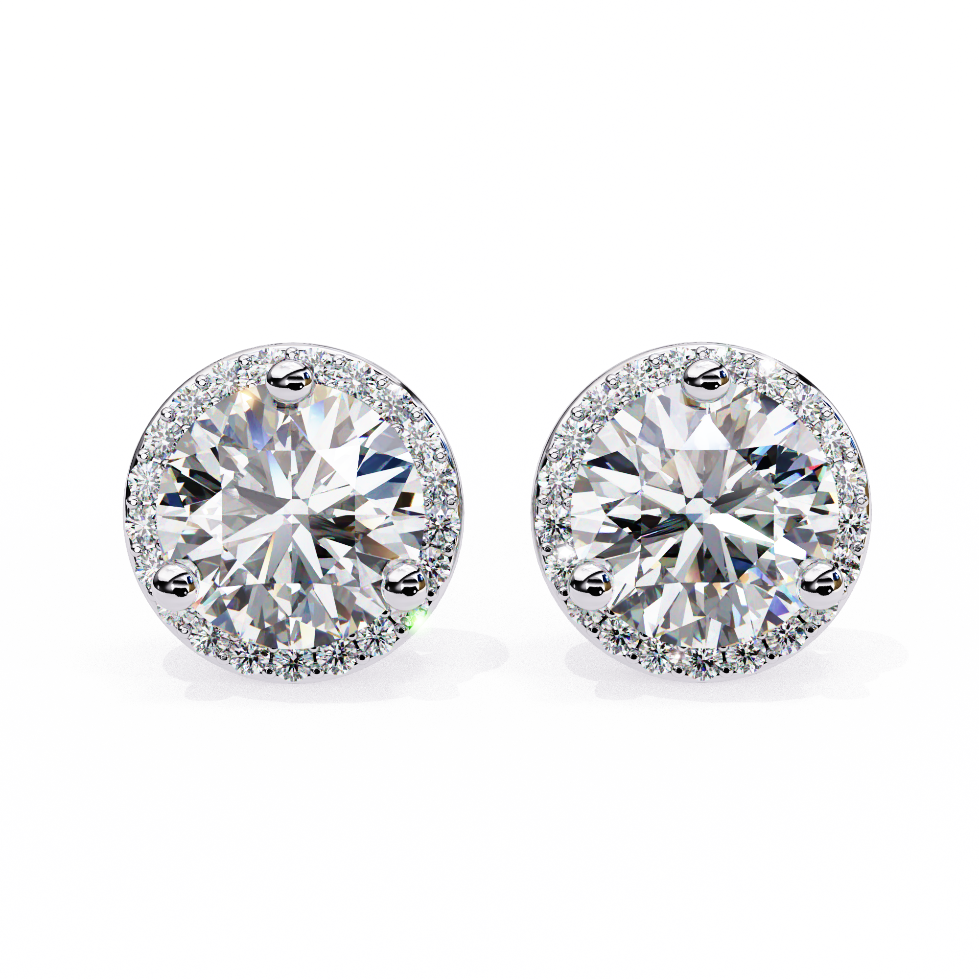 Pétale Pavé Flower Diamond Stud Earrings — 10k–18k Gold