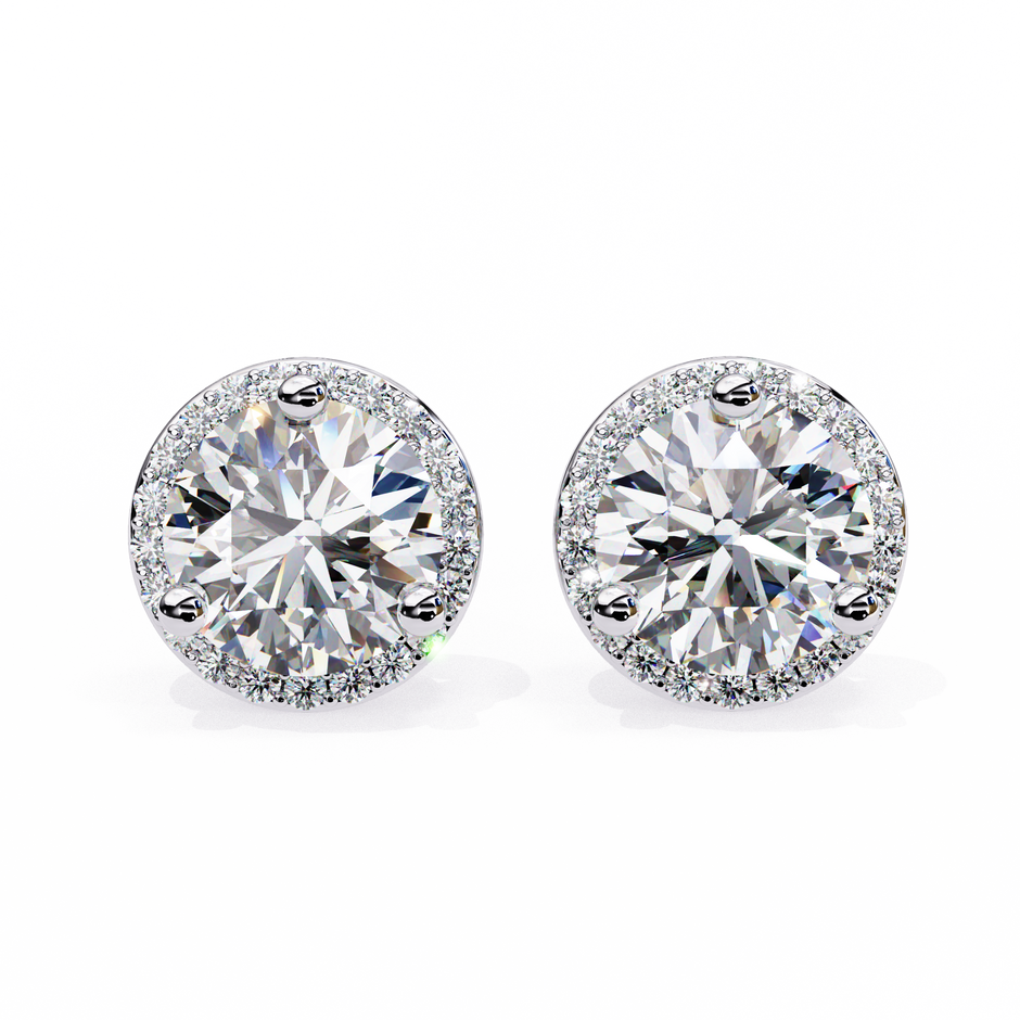 Pétale Pavé Flower Diamond Stud Earrings — 10k–18k Gold