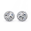 Pétale Pavé Flower Diamond Stud Earrings — 10k–18k Gold