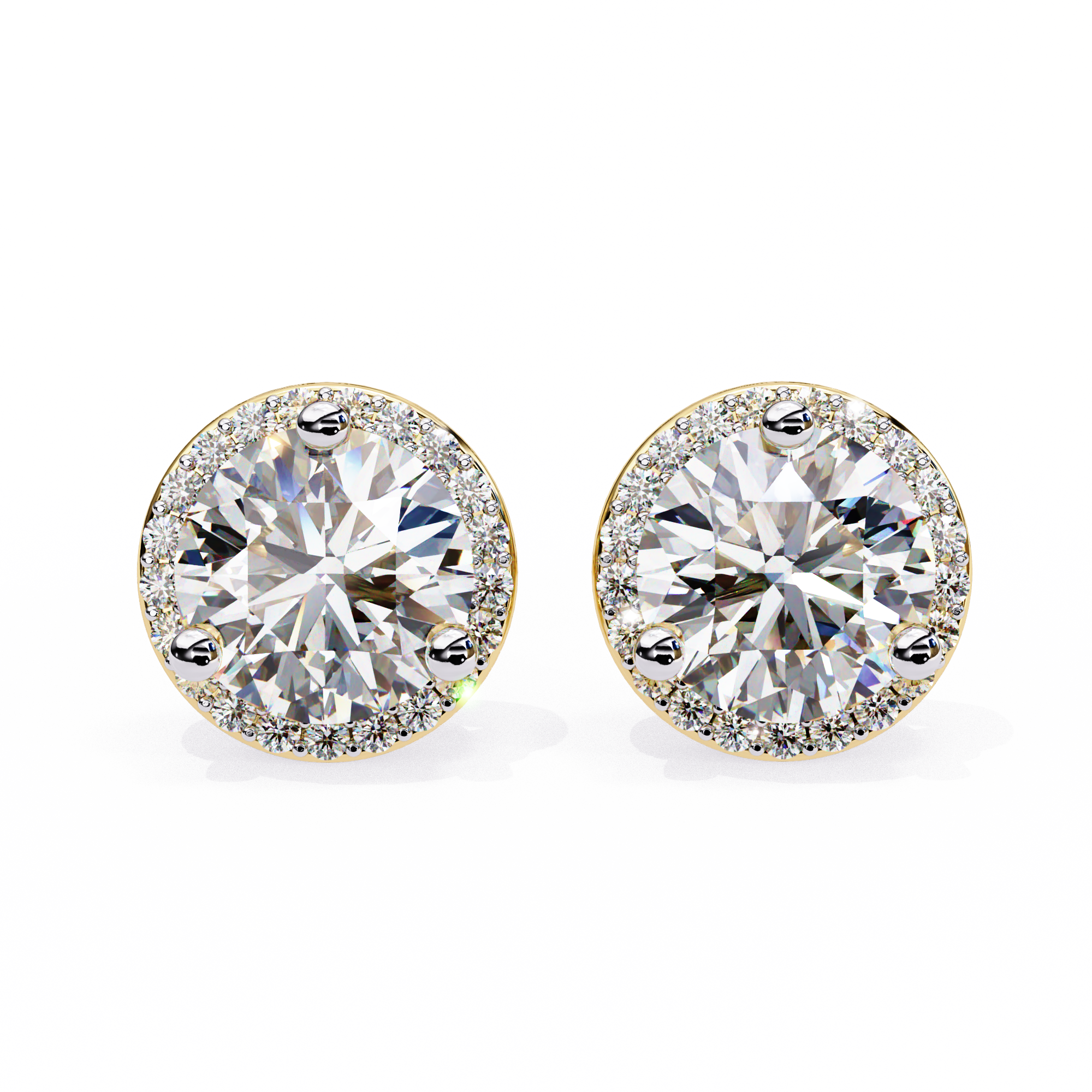 Pétale Pavé Flower Diamond Stud Earrings — 10k–18k Gold