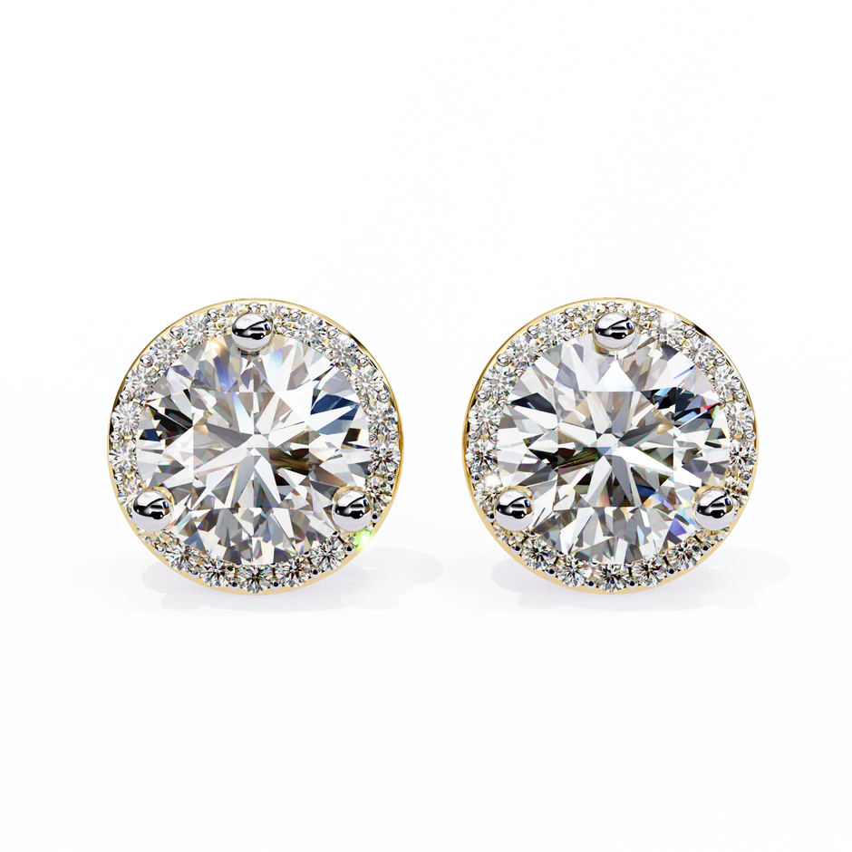Pétale Pavé Flower Diamond Stud Earrings — 10k–18k Gold