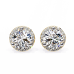 Pétale Pavé Flower Diamond Stud Earrings — 10k–18k Gold
