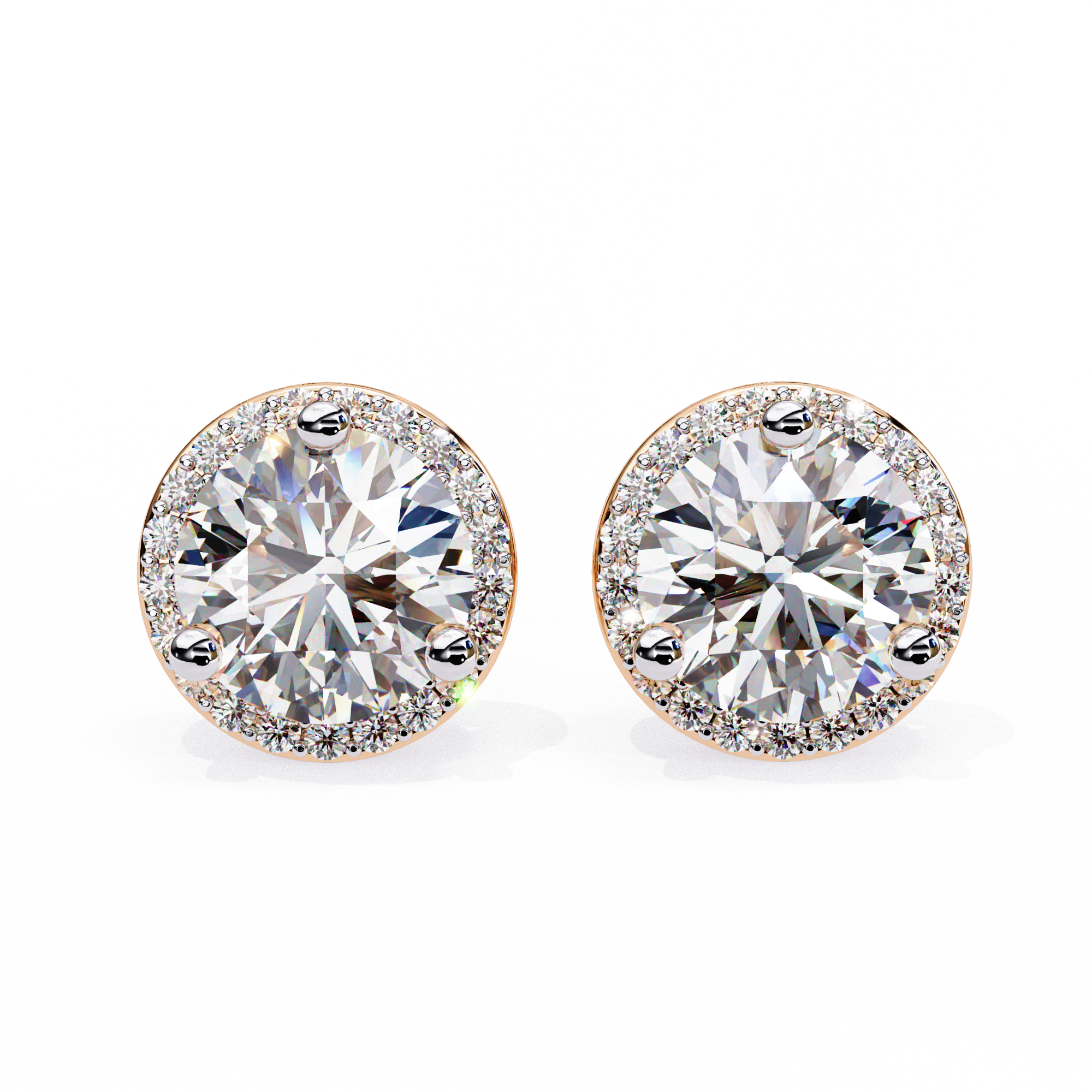 Pétale Pavé Flower Diamond Stud Earrings — 10k–18k Gold