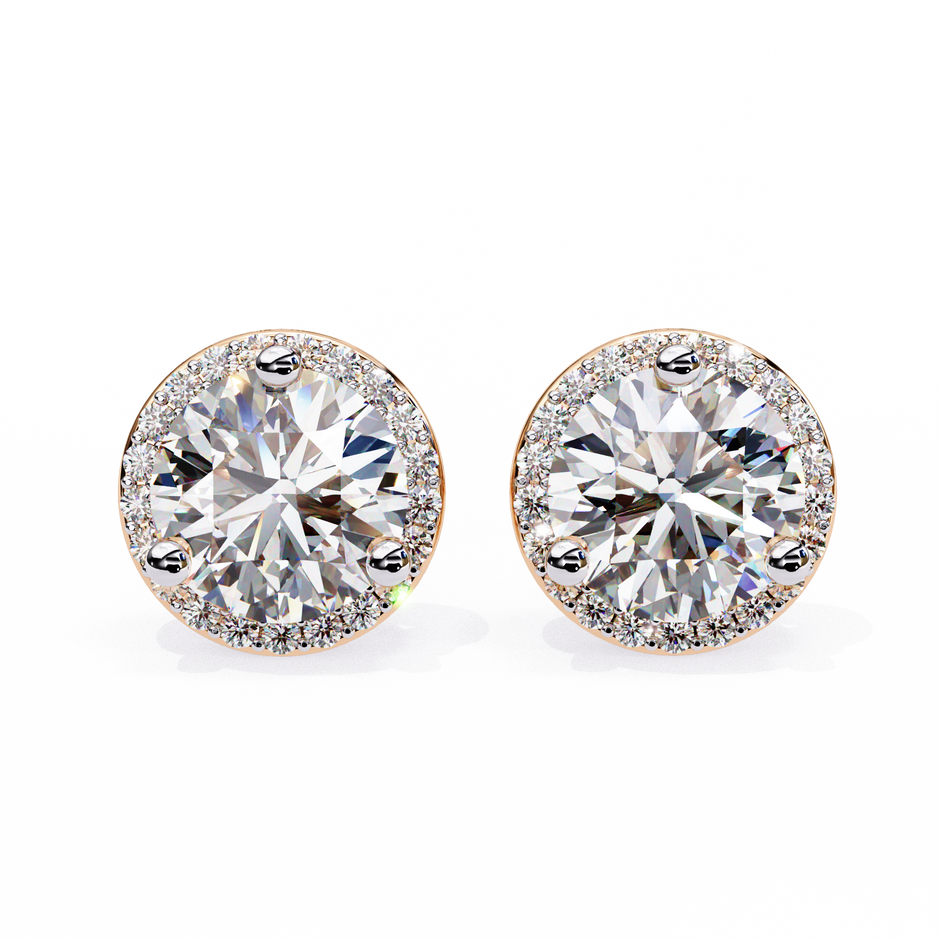 Pétale Pavé Flower Diamond Stud Earrings — 10k–18k Gold