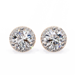 Pétale Pavé Flower Diamond Stud Earrings — 10k–18k Gold