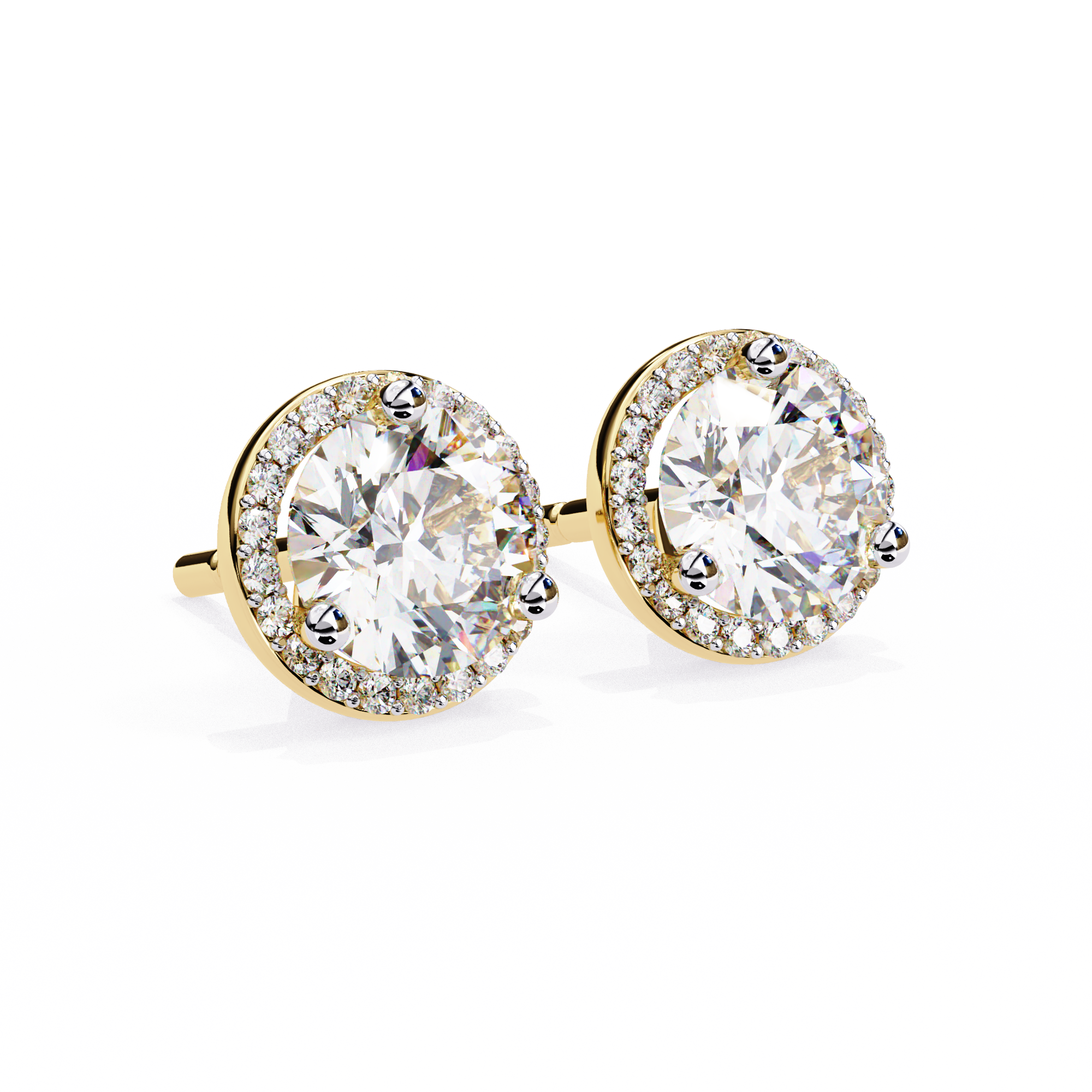 Pétale Pavé Flower Diamond Stud Earrings — 10k–18k Gold