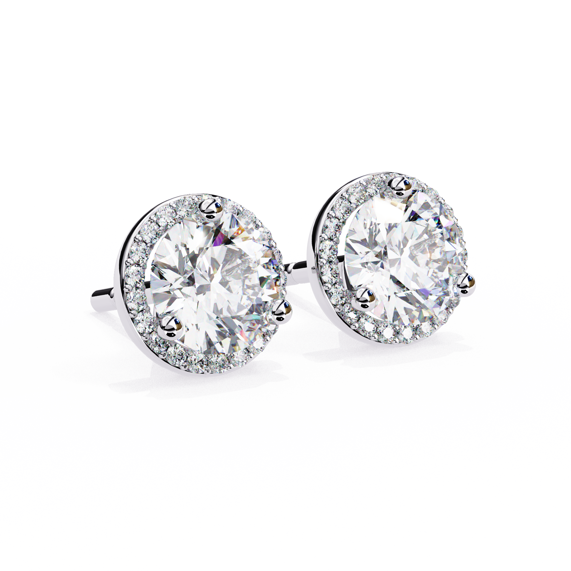 Pétale Pavé Flower Diamond Stud Earrings — 10k–18k Gold