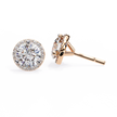 Pétale Pavé Flower Diamond Stud Earrings — 10k–18k Gold