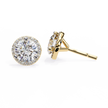 Pétale Pavé Flower Diamond Stud Earrings — 10k–18k Gold