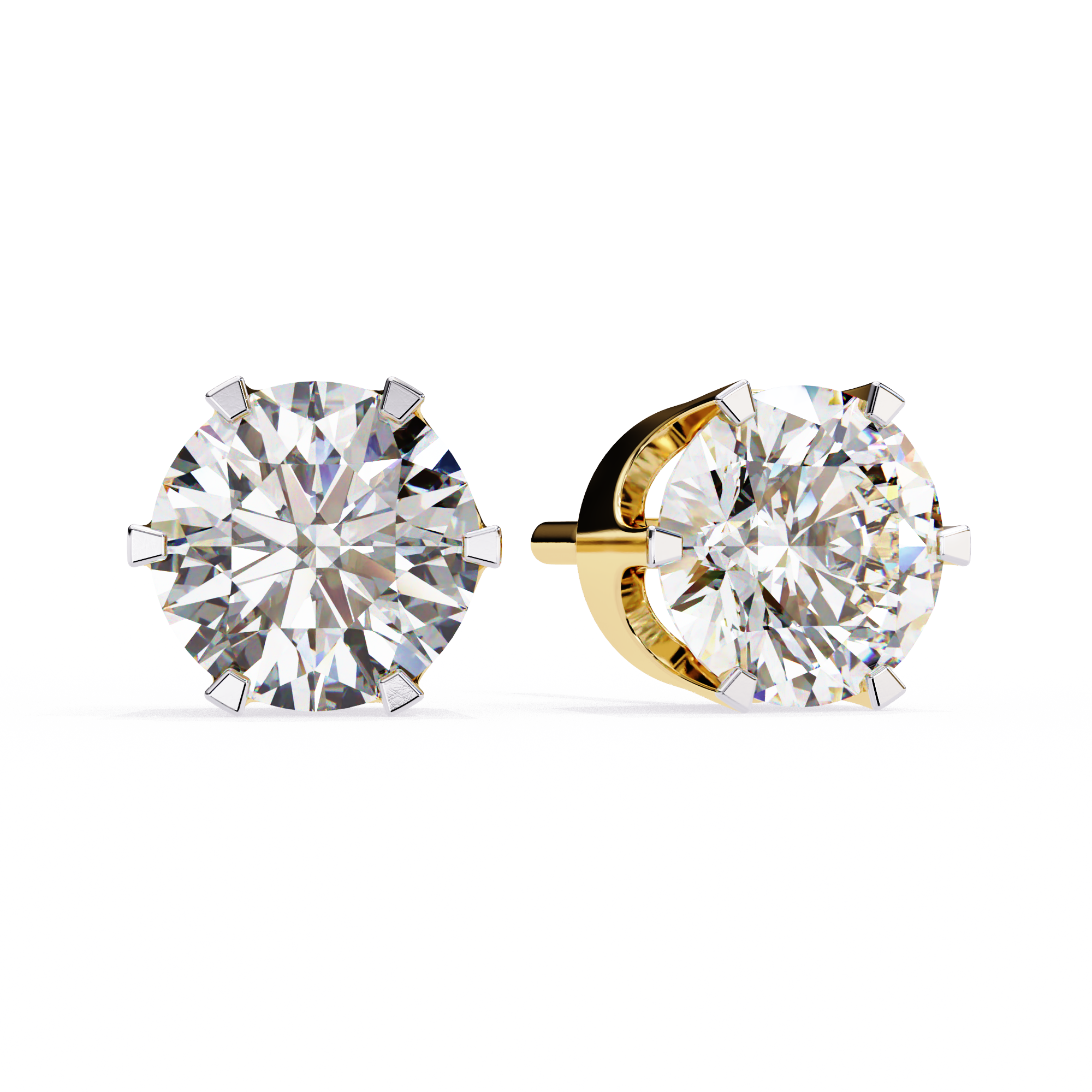 Diamant Brillant White Gold Diamond Stud Earrings — 10k–18k Gold
