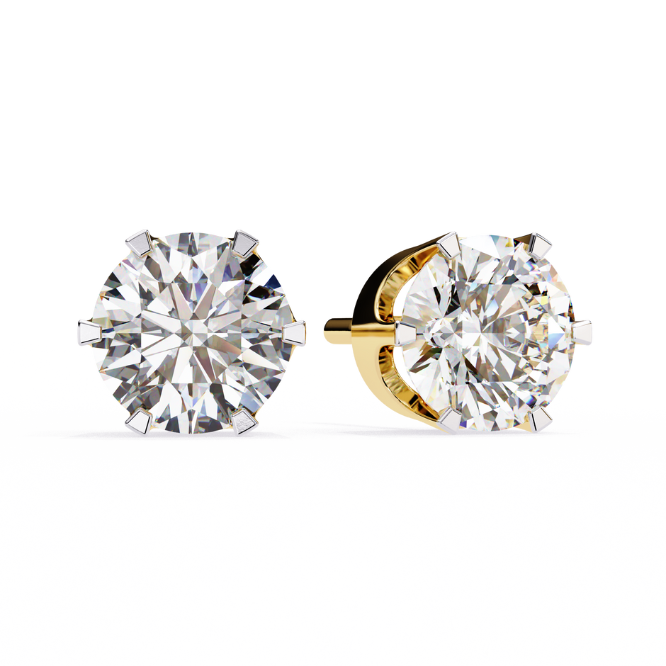 Diamant Brillant White Gold Diamond Stud Earrings — 10k–18k Gold