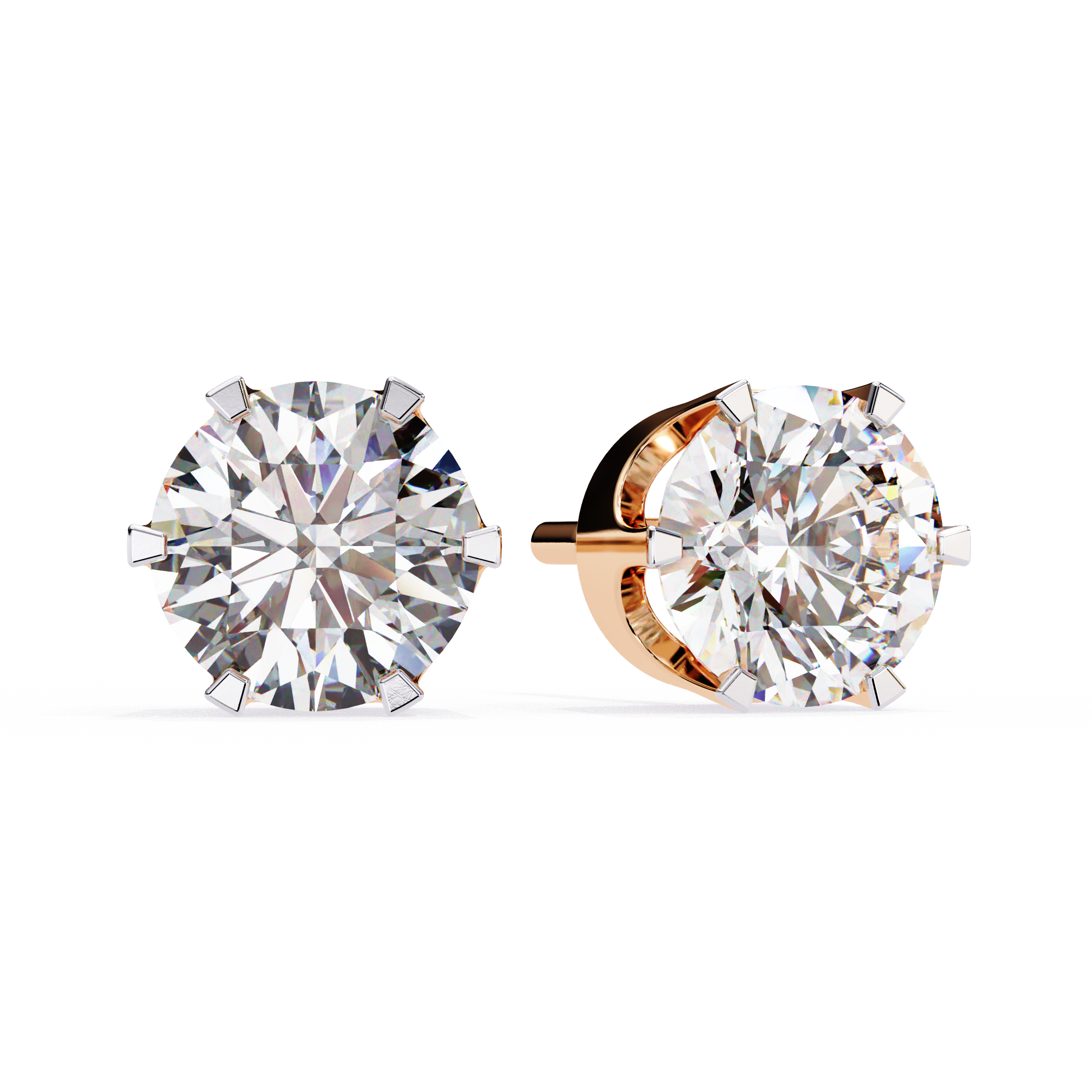 Diamant Brillant White Gold Diamond Stud Earrings — 10k–18k Gold