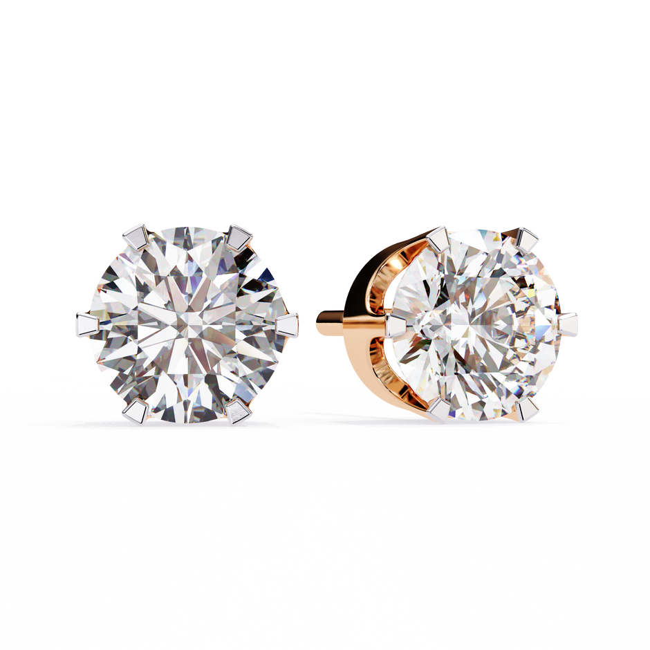 Diamant Brillant White Gold Diamond Stud Earrings — 10k–18k Gold