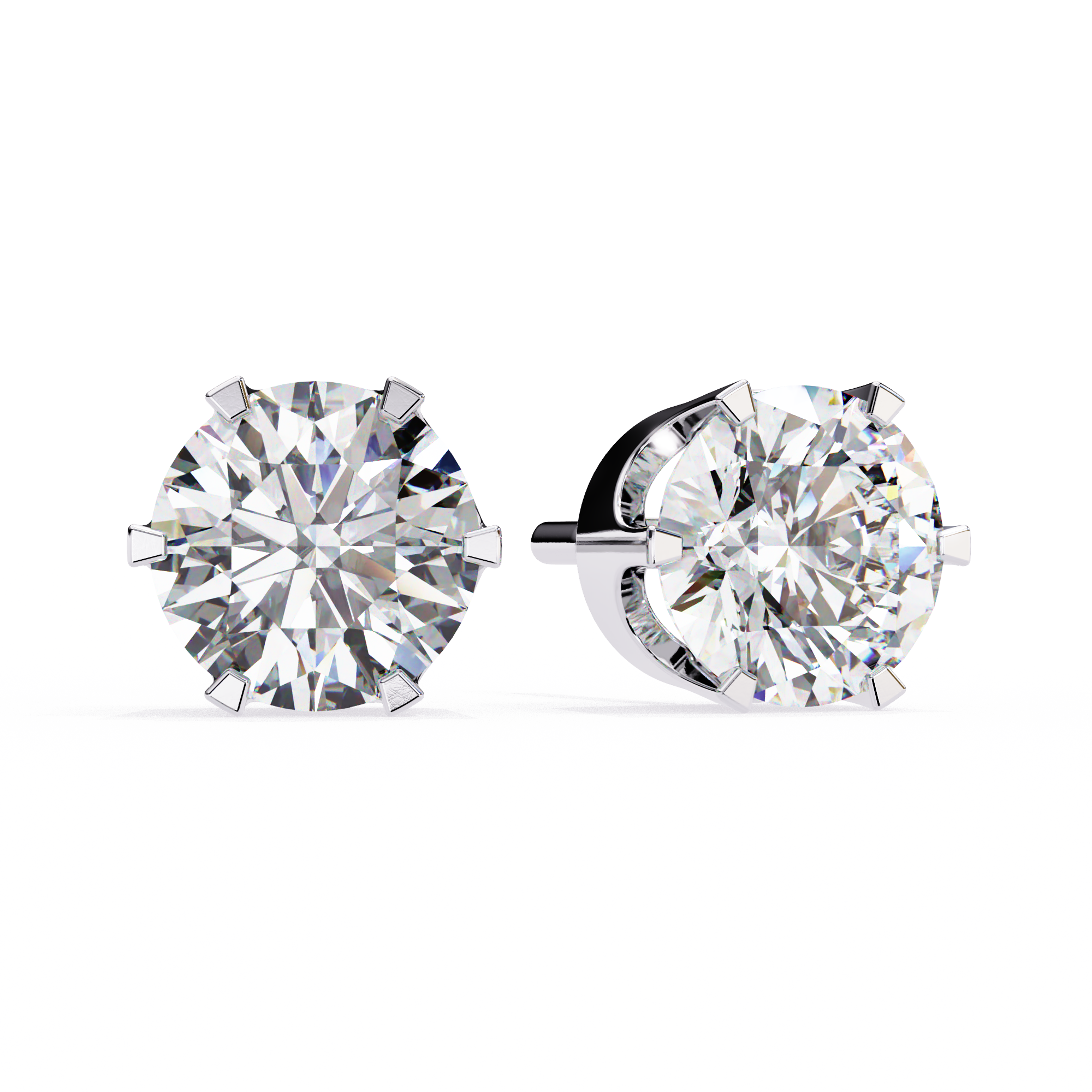 Diamant Brillant White Gold Diamond Stud Earrings — 10k–18k Gold
