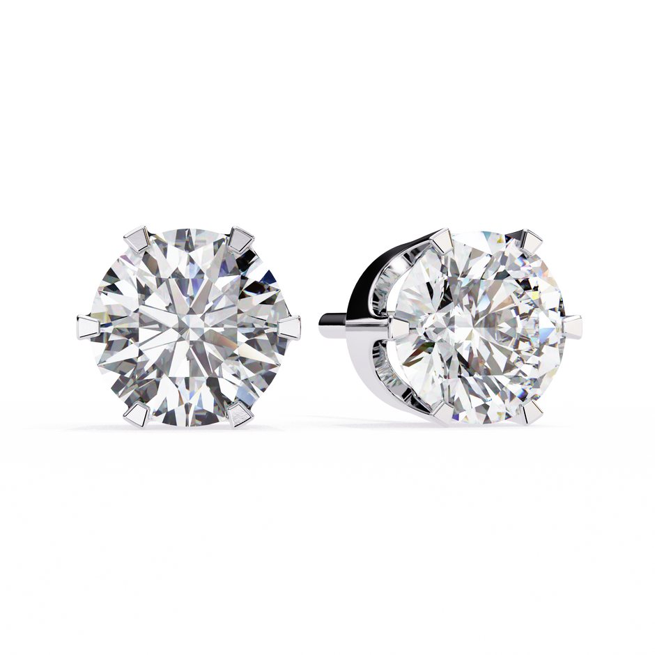 Diamant Brillant White Gold Diamond Stud Earrings — 10k–18k Gold