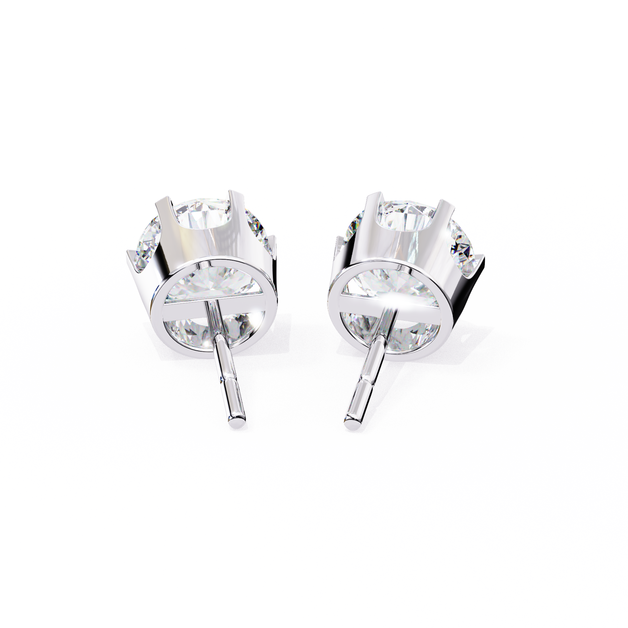 Diamant Brillant White Gold Diamond Stud Earrings — 10k–18k Gold