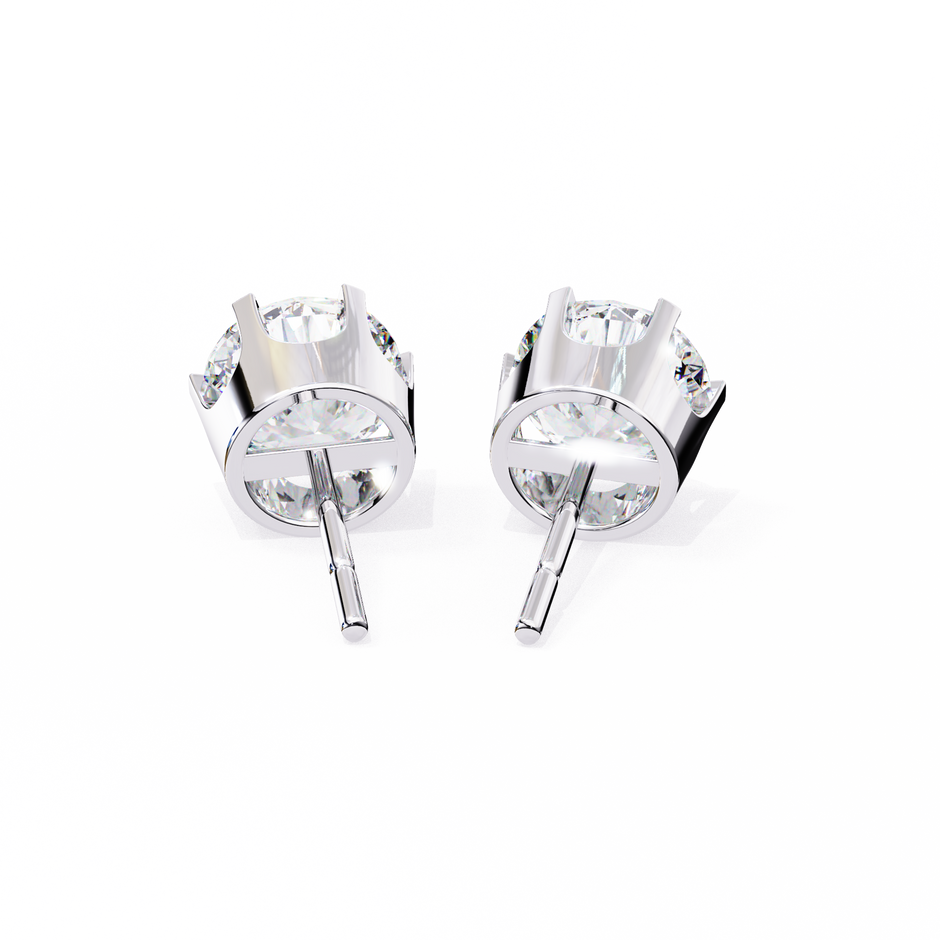 Diamant Brillant White Gold Diamond Stud Earrings — 10k–18k Gold