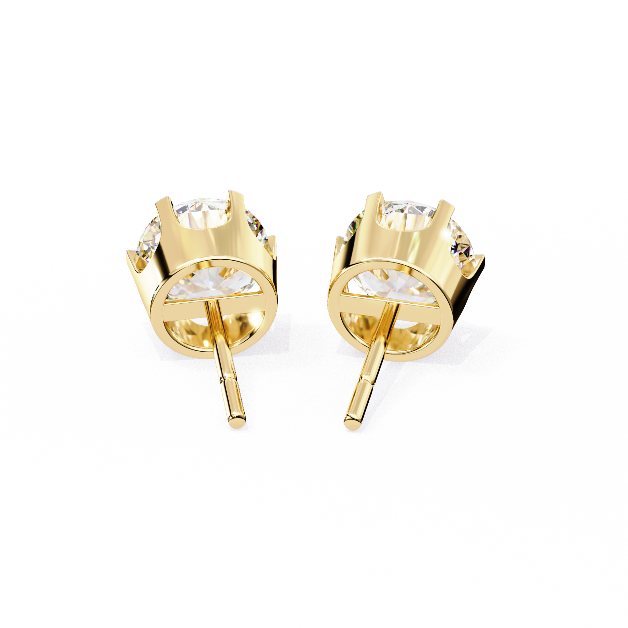 Diamant Brillant White Gold Diamond Stud Earrings — 10k–18k Gold