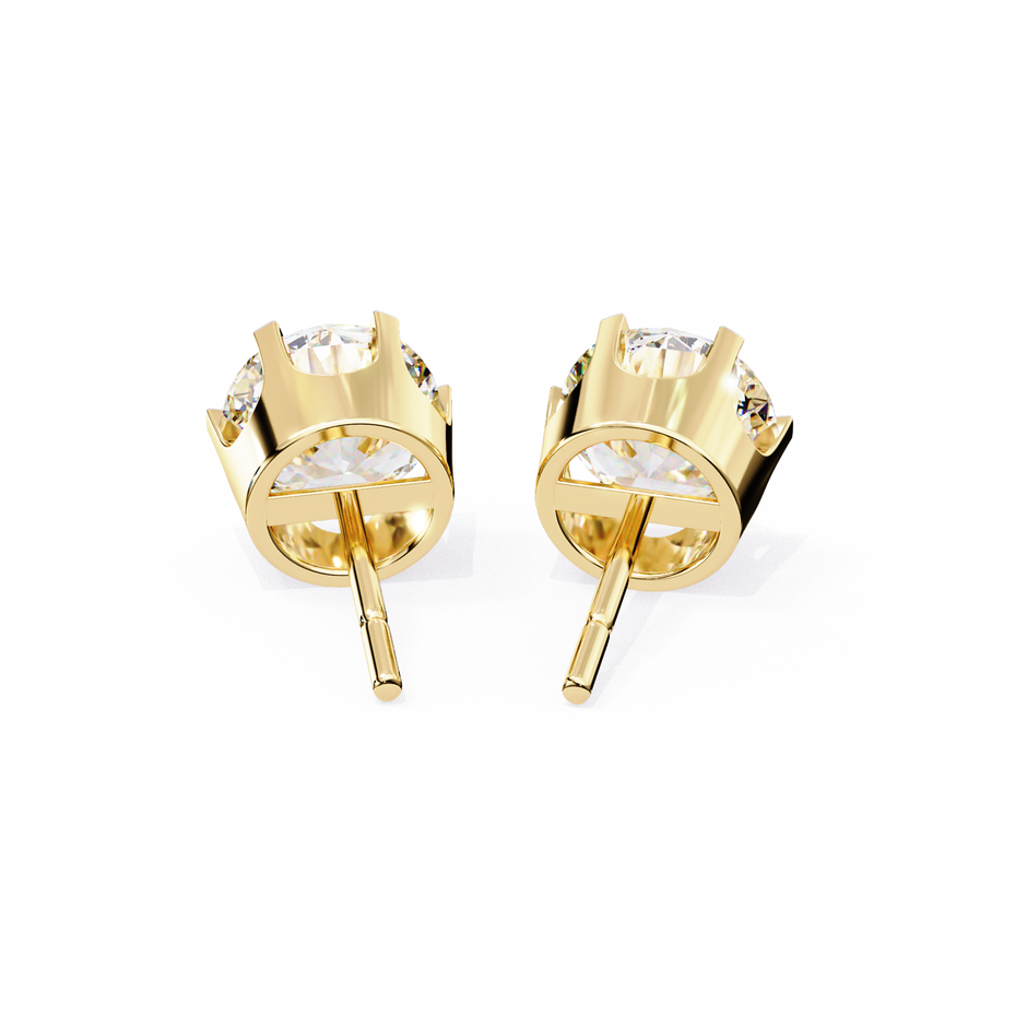 Diamant Brillant White Gold Diamond Stud Earrings — 10k–18k Gold