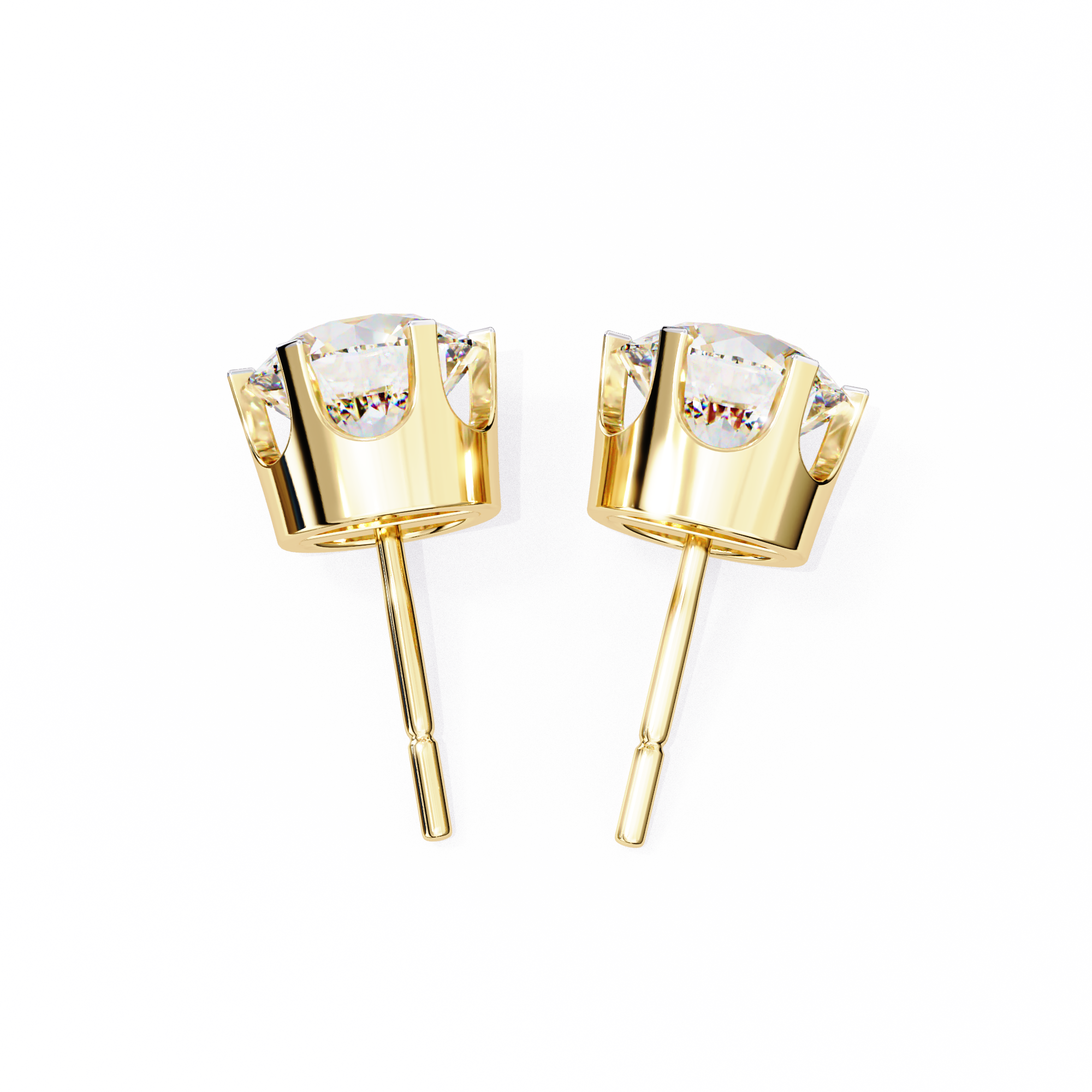 Diamant Brillant White Gold Diamond Stud Earrings — 10k–18k Gold
