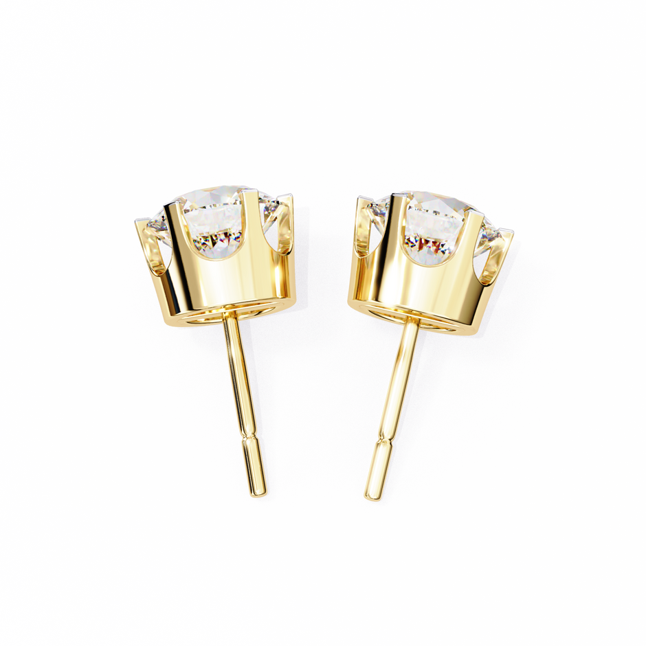 Diamant Brillant White Gold Diamond Stud Earrings — 10k–18k Gold