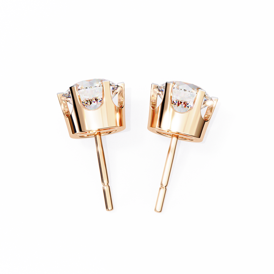 Diamant Brillant White Gold Diamond Stud Earrings — 10k–18k Gold