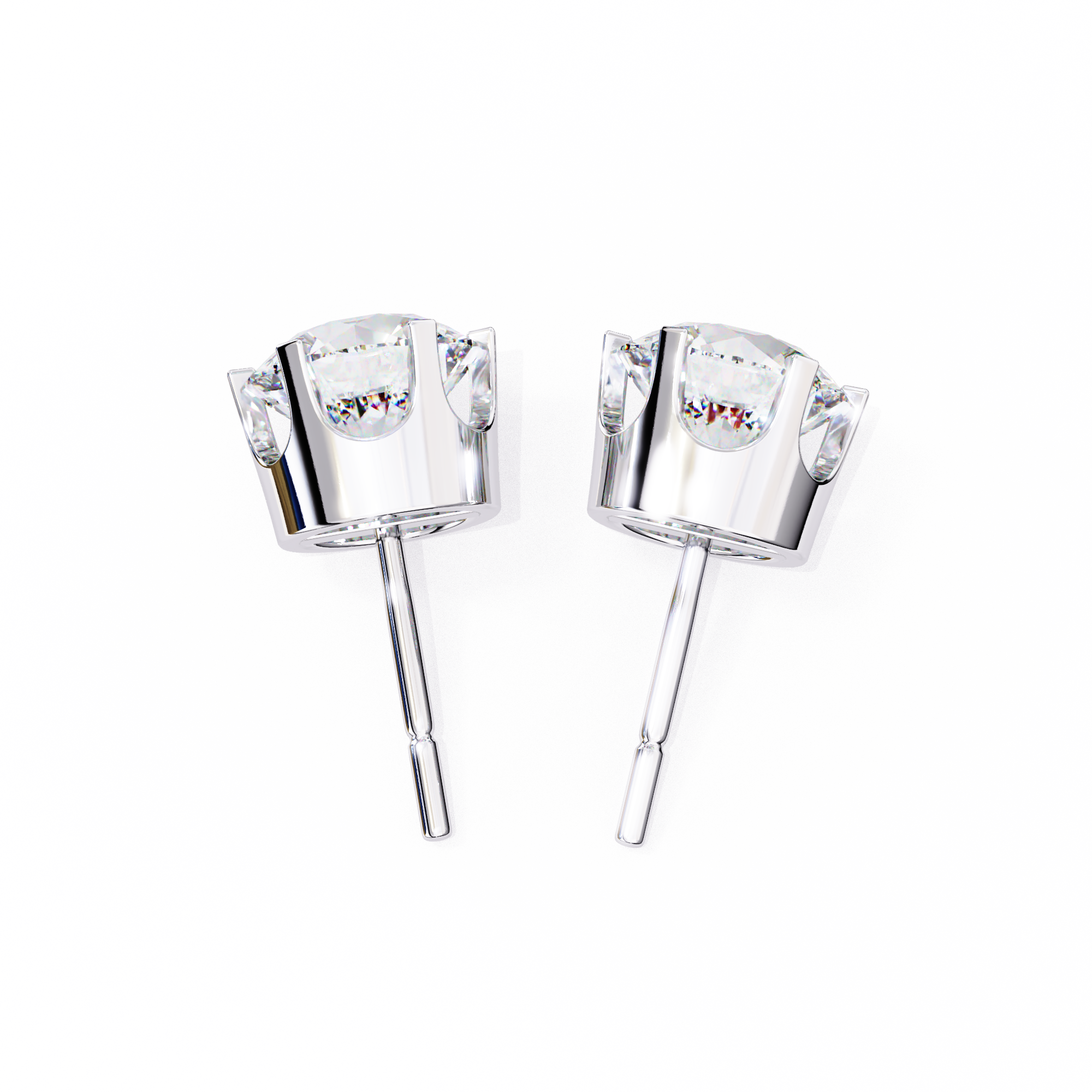 Diamant Brillant White Gold Diamond Stud Earrings — 10k–18k Gold