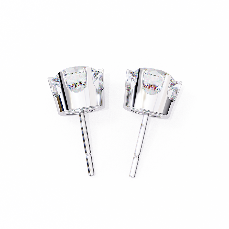 Diamant Brillant White Gold Diamond Stud Earrings — 10k–18k Gold