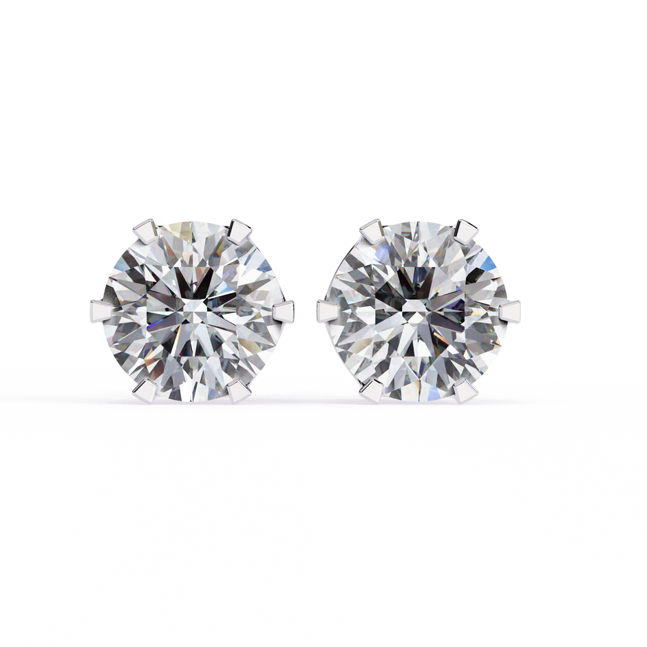 Diamant Brillant White Gold Diamond Stud Earrings — 10k–18k Gold