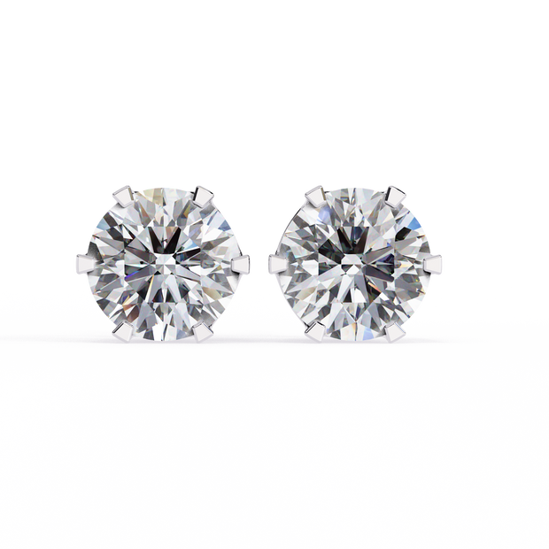 Diamant Brillant White Gold Diamond Stud Earrings — 10k–18k Gold