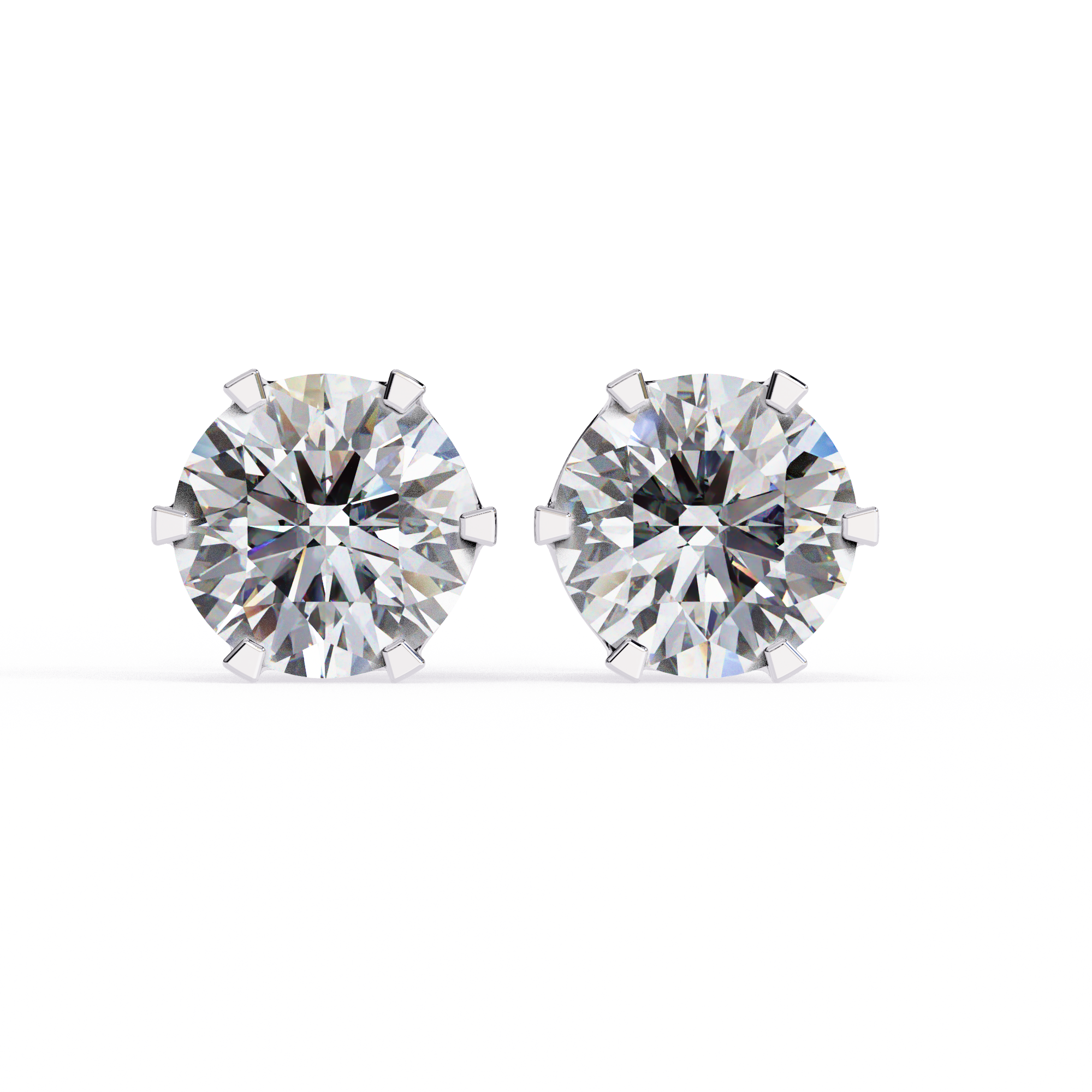 Diamant Brillant White Gold Diamond Stud Earrings — 10k–18k Gold