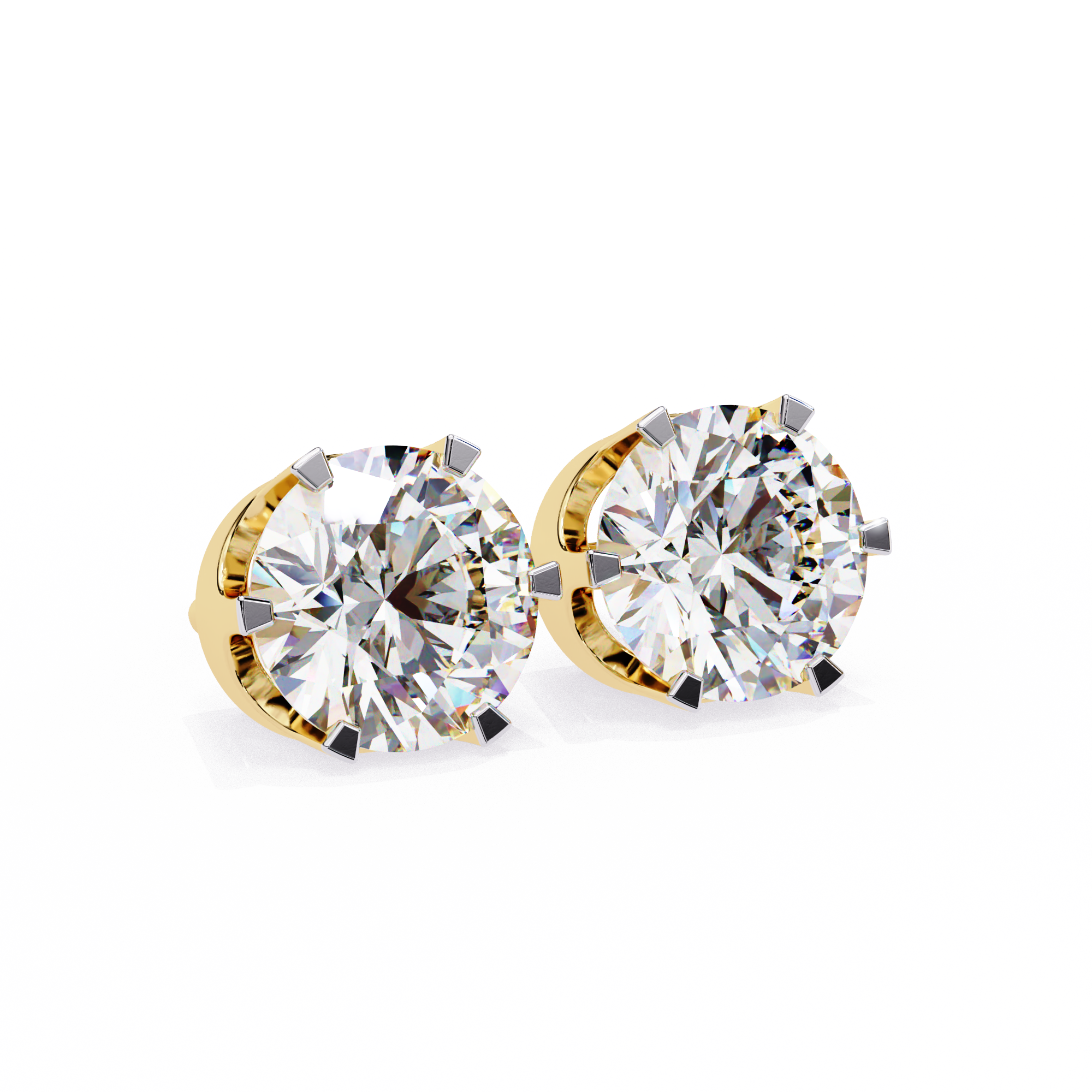 Diamant Brillant White Gold Diamond Stud Earrings — 10k–18k Gold