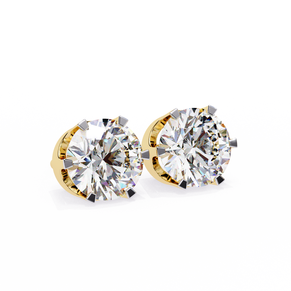 Diamant Brillant White Gold Diamond Stud Earrings — 10k–18k Gold