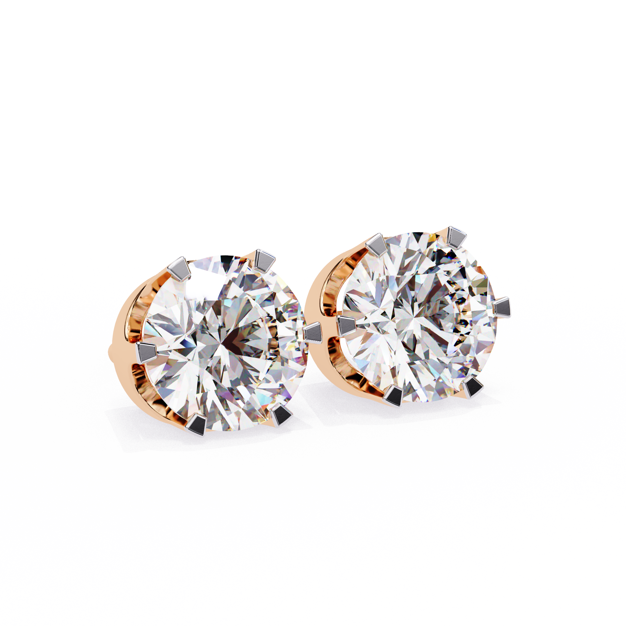 Diamant Brillant White Gold Diamond Stud Earrings — 10k–18k Gold