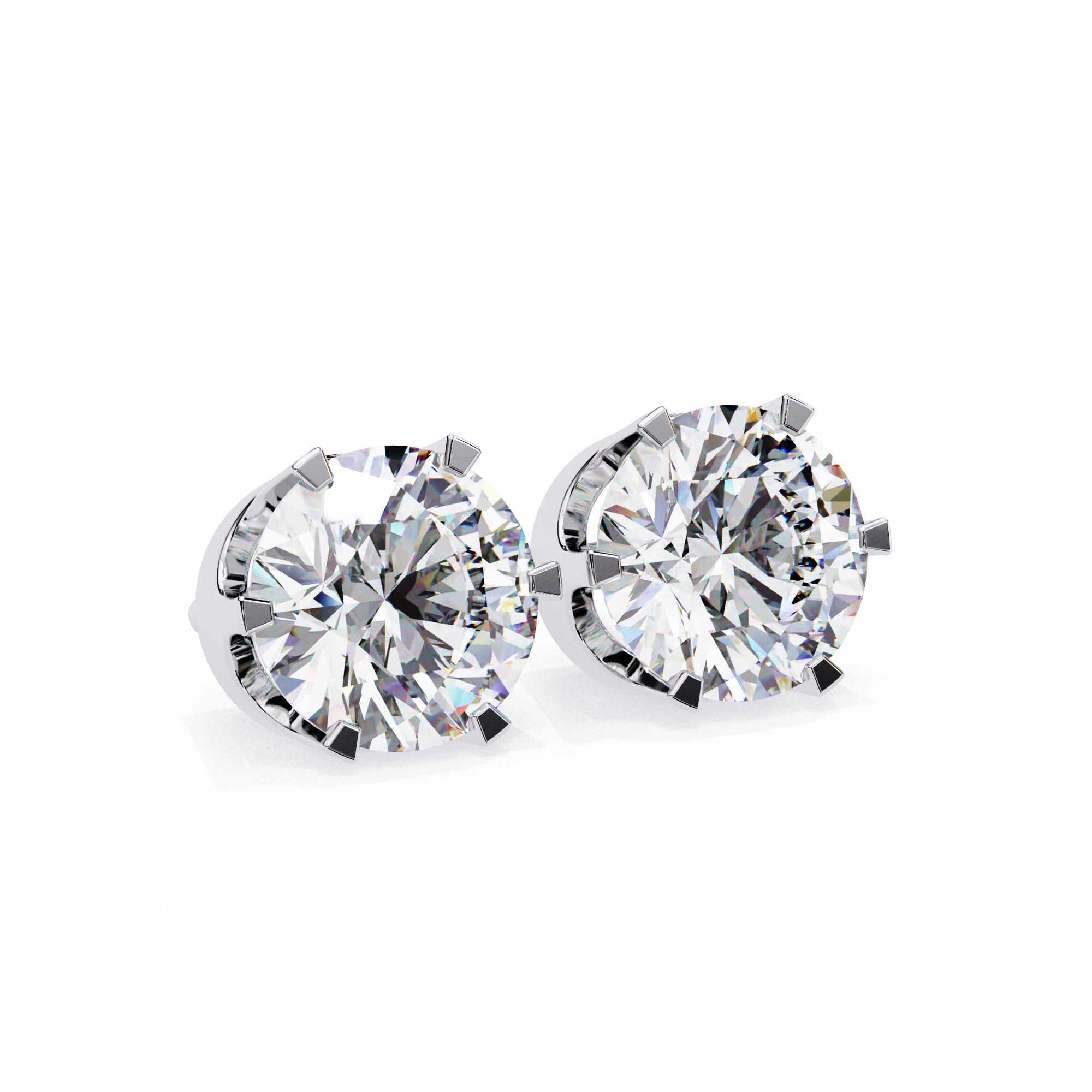 Diamant Brillant White Gold Diamond Stud Earrings — 10k–18k Gold