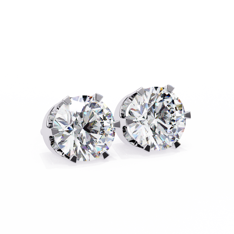 Diamant Brillant White Gold Diamond Stud Earrings — 10k–18k Gold