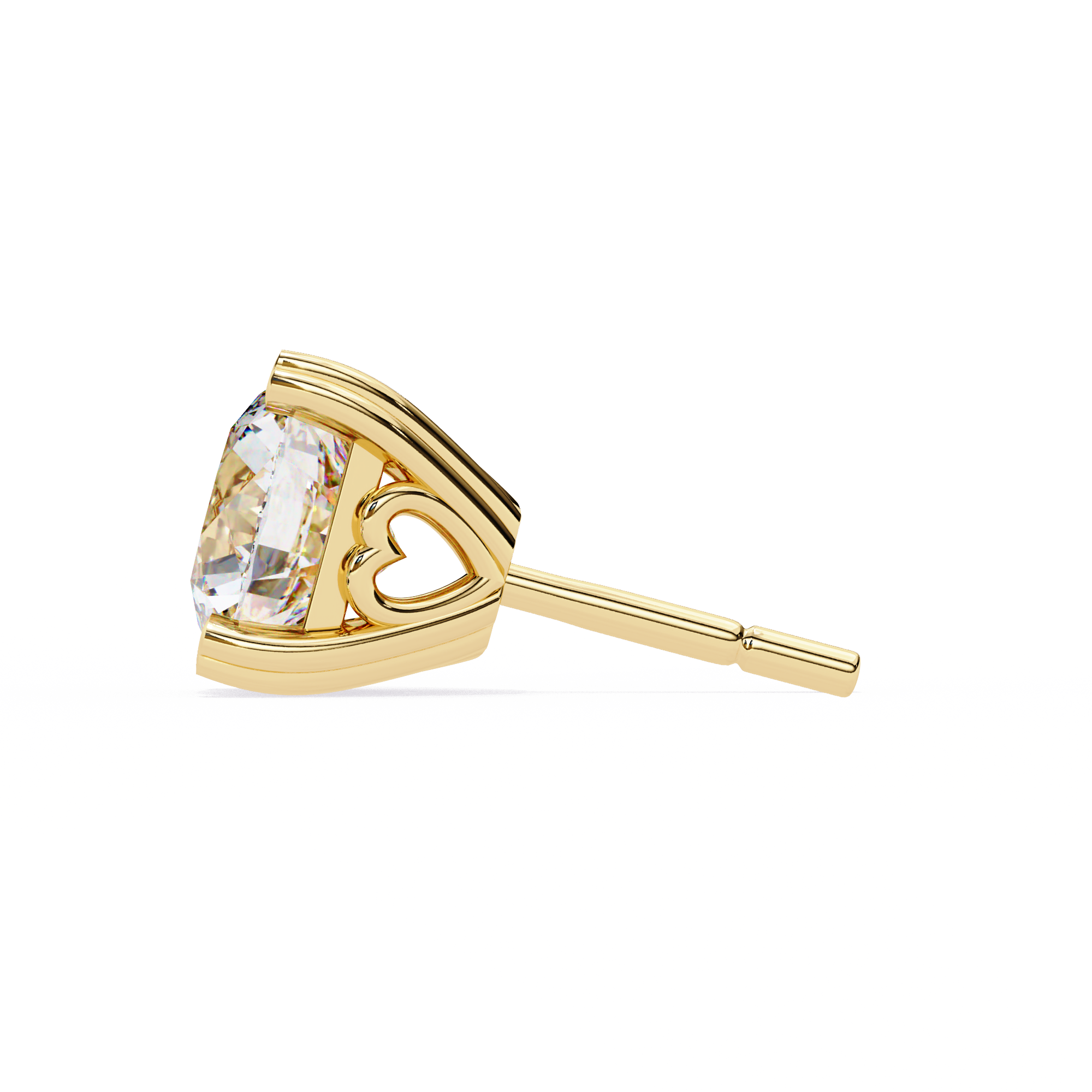 Zenith Elevated Solitaire Diamond Stud Earrings — 10k–18k Gold