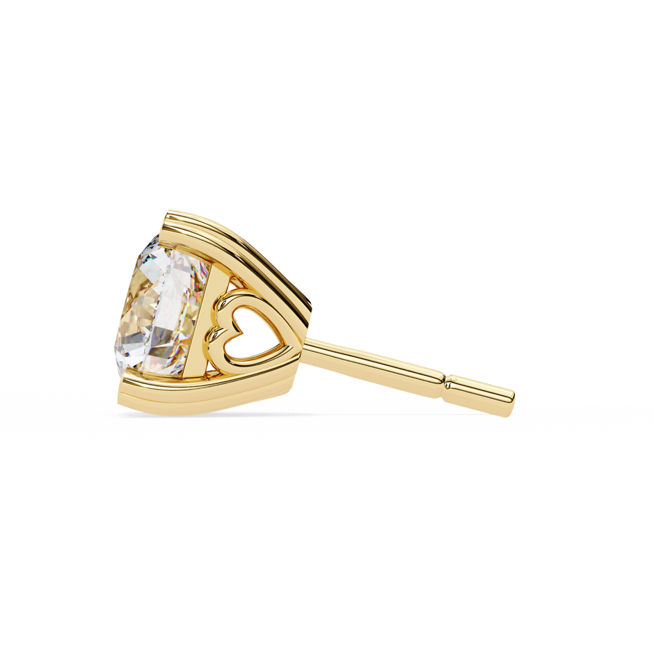 Zenith Elevated Solitaire Diamond Stud Earrings — 10k–18k Gold