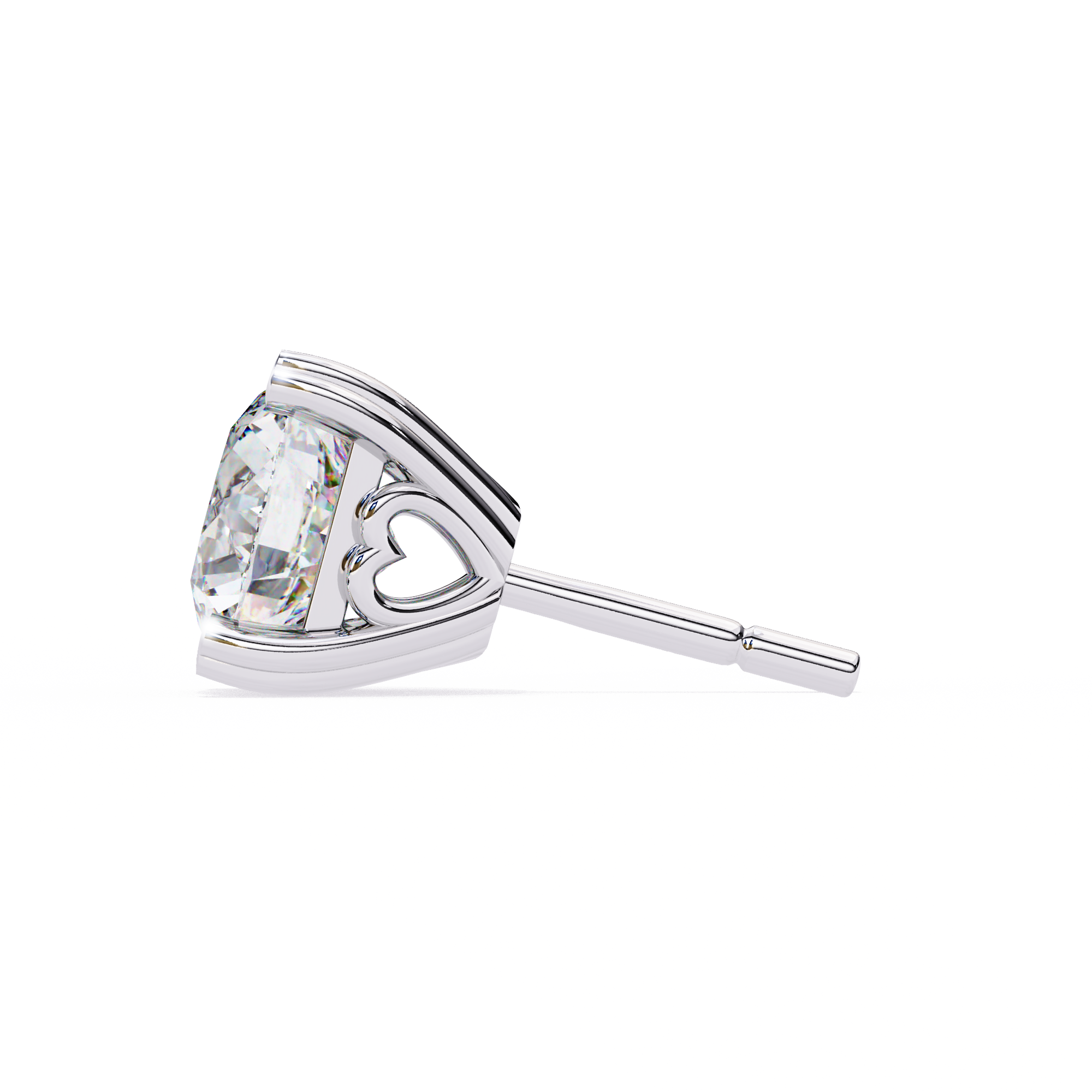 Zenith Elevated Solitaire Diamond Stud Earrings — 10k–18k Gold