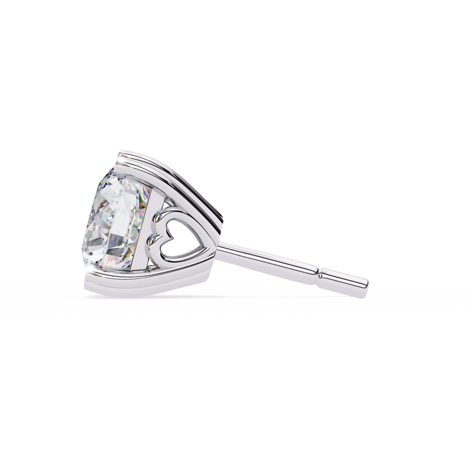 Zenith Elevated Solitaire Diamond Stud Earrings — 10k–18k Gold