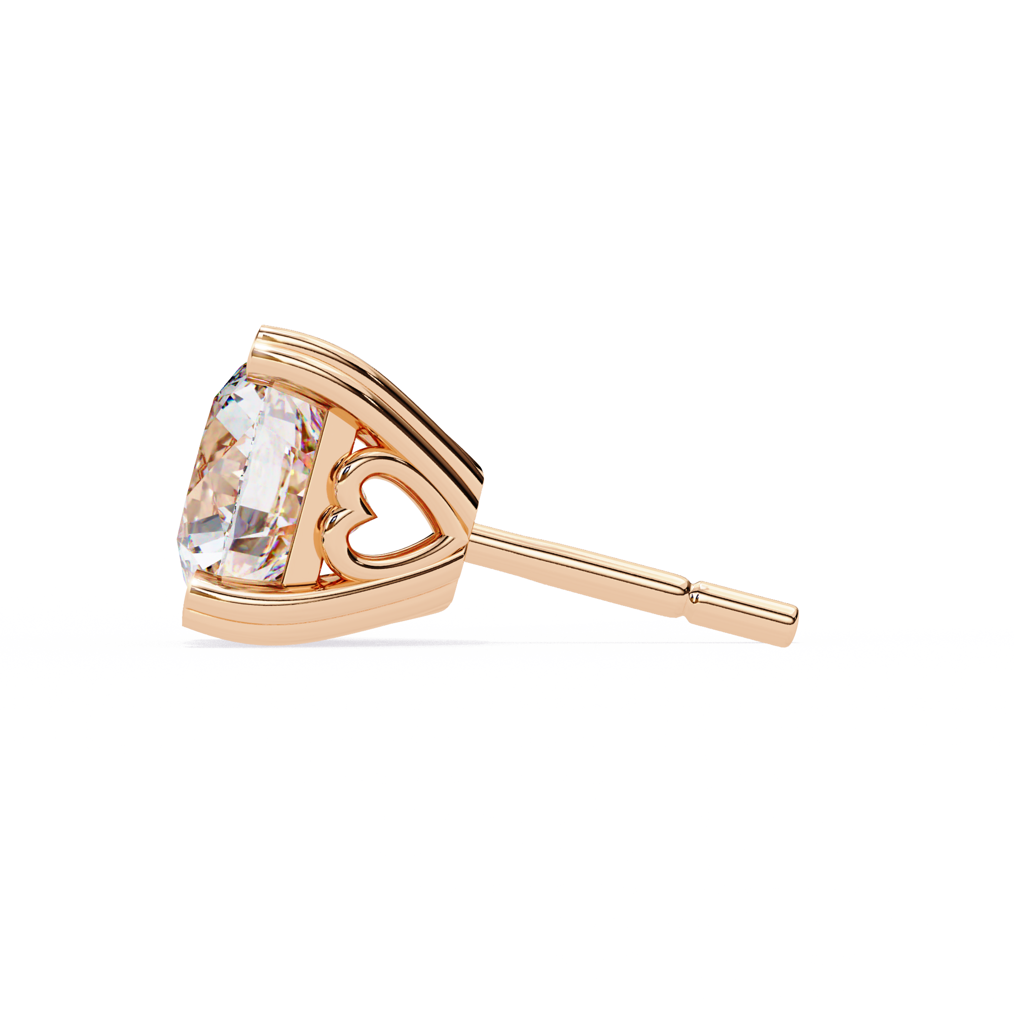 Zenith Elevated Solitaire Diamond Stud Earrings — 10k–18k Gold