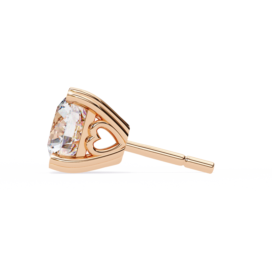 Zenith Elevated Solitaire Diamond Stud Earrings — 10k–18k Gold