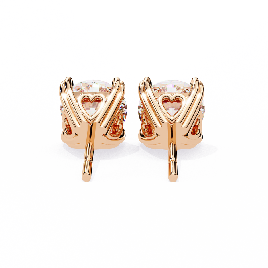 Zenith Elevated Solitaire Diamond Stud Earrings — 10k–18k Gold