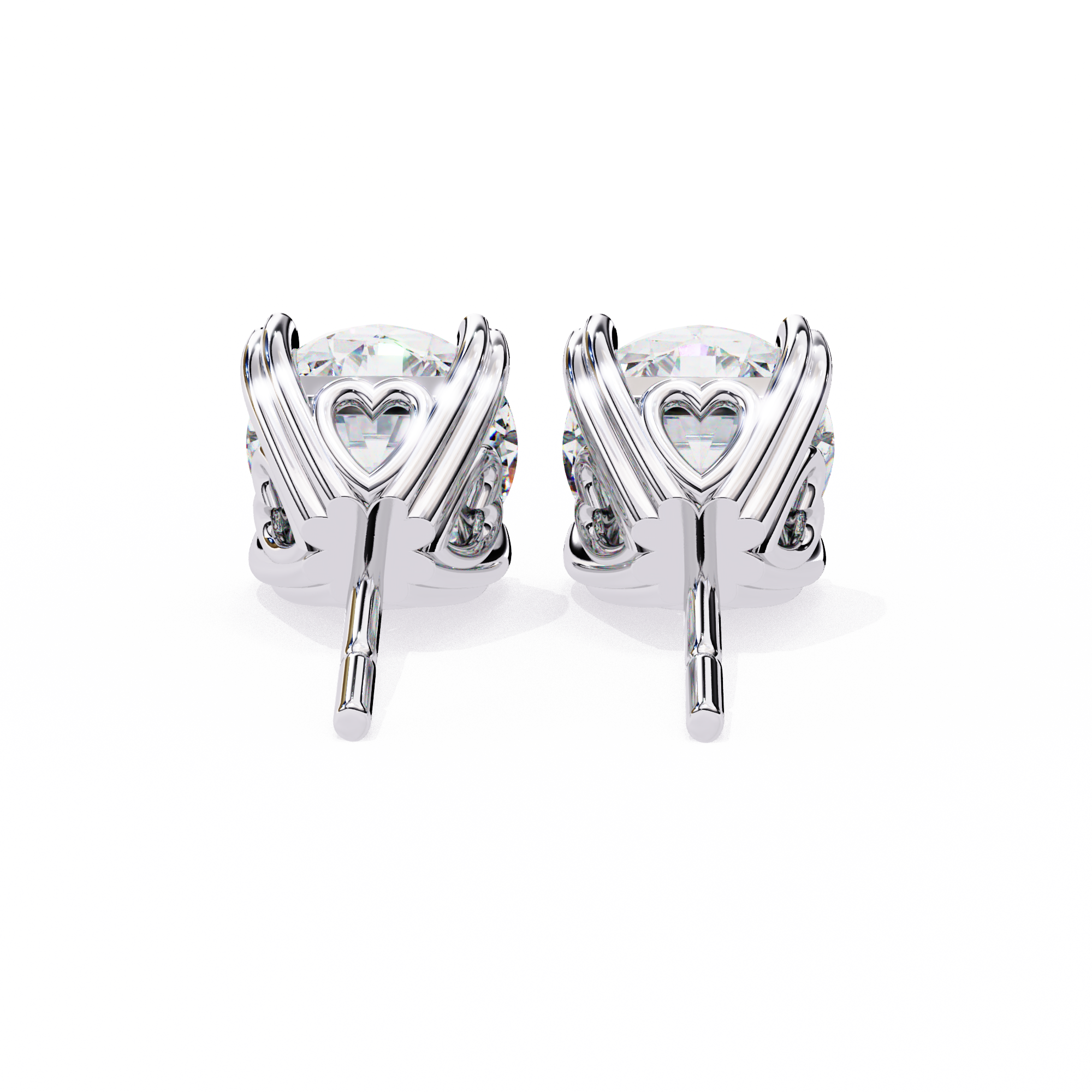 Zenith Elevated Solitaire Diamond Stud Earrings — 10k–18k Gold